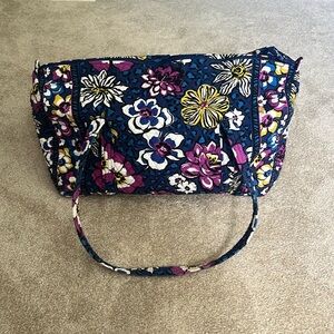 Vera Bradley Navy Blue with Flowers Large Duffel Bag